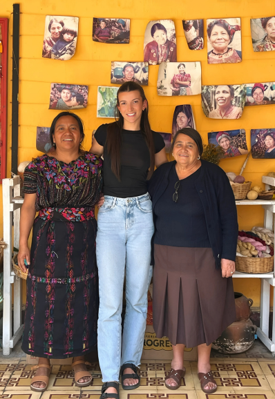 Volunteer with indigenous women in Guatemala