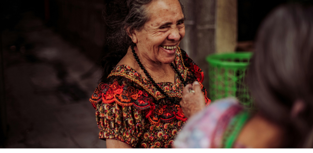 elderly guatemalan woman smiling